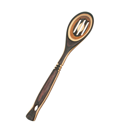 Island Bamboo Pakkawood 12-Inch Slotted Spoon, Natural