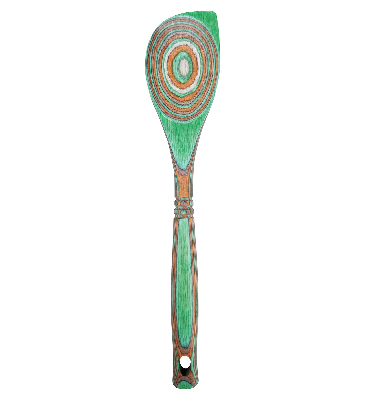 Island Bamboo Pakkawood 12-Inch Corner Spoon, Mint