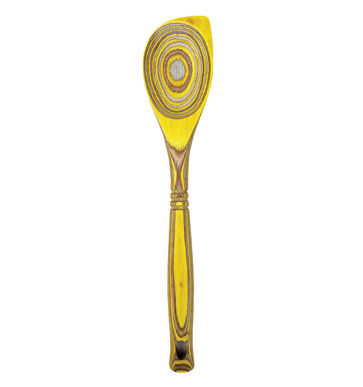 Island Bamboo Pakkawood 12-Inch Corner Spoon, Lemon