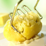 HIC Potato and Vegetable Masher, Single-Wire with Wooden Handle, 9.75-Inches