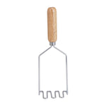 HIC Potato and Vegetable Masher, Single-Wire with Wooden Handle, 9.75-Inches