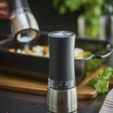 Peugeot Daman Electric Salt Mill, Iridescent Black, 7 Inch