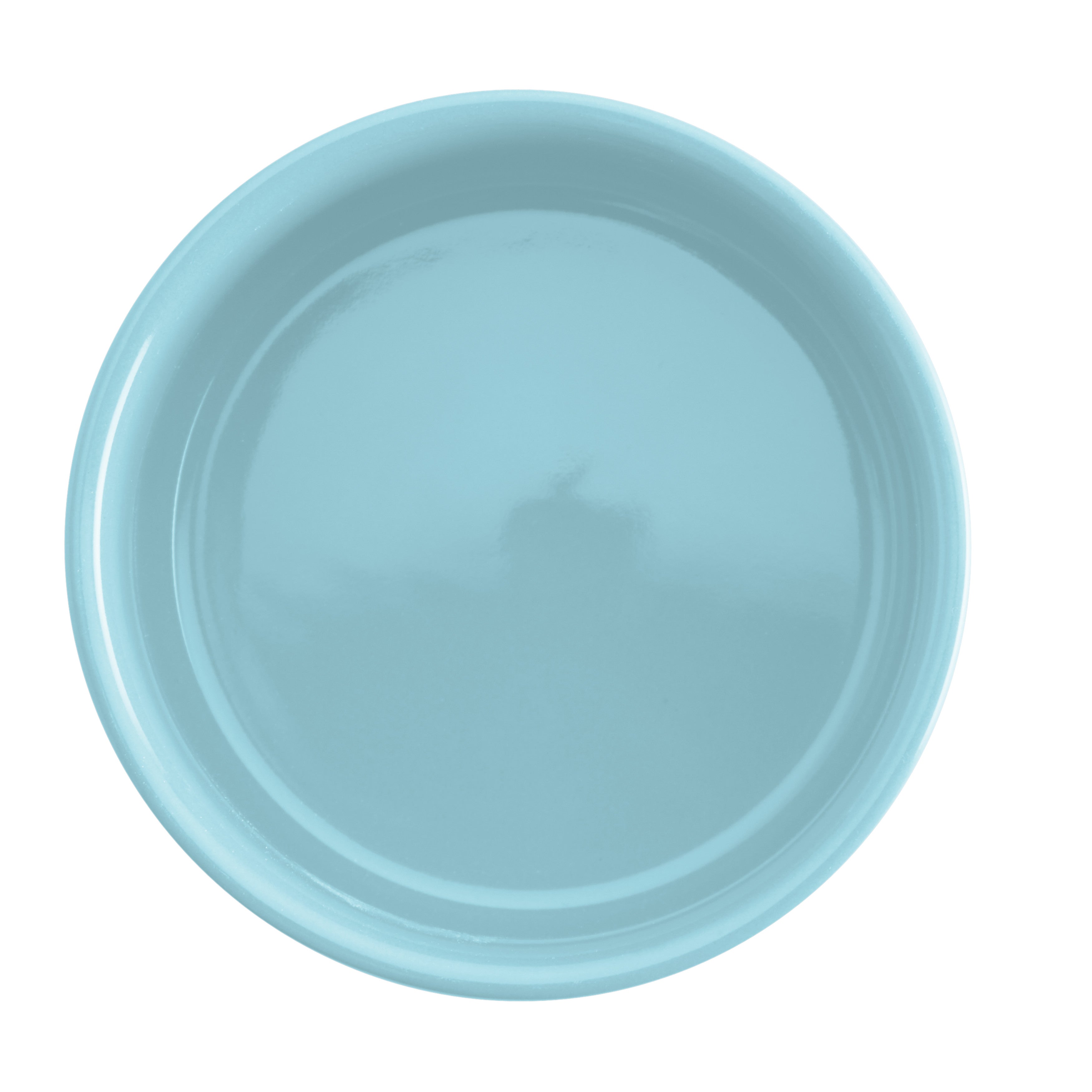 Rachael Ray 9-ounce Ceramic Salt and Spice Box with Wood Lid, Light Blue Ombre