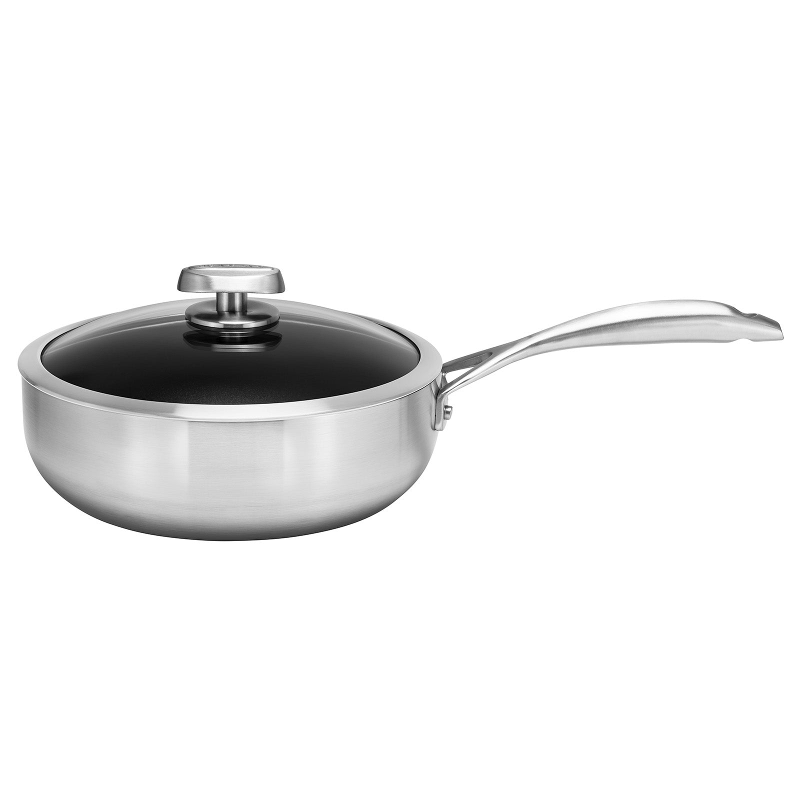 Scanpan CS+ 4-Quart Covered Deep Sauté Pan, Stainless Steel Nonstick, Induction Ready