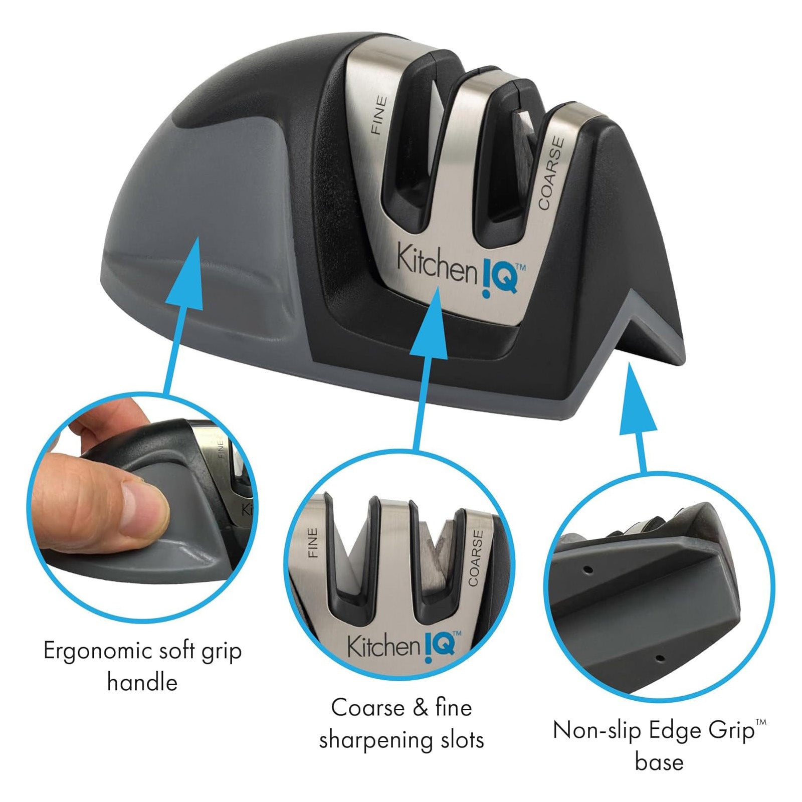 Kitchen IQ Edge Grip 2 Stage Knife Sharpener Kitchen Knife Sharpening 50009