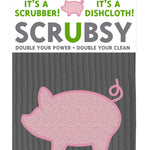 MU Kitchen Scrubsy Dish Cloth and Scrubber, Pig