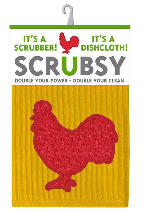MU Kitchen Scrubsy Dish Cloth and Scrubber, Rooster