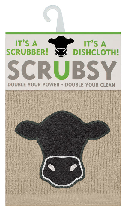 MU Kitchen Scrubsy Dish Cloth and Scrubber, Cow