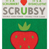 MU Kitchen Scrubsy Dish Cloth and Scrubber, Strawberry
