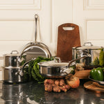 Mauviel M"Cook 12 Piece Cookware Set with Cast Stainless Handles, Stainless Steel