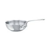 Mauviel M'Cook 1.1 qt. Stainless Steel Curved Splayed Saute Pan with Lid