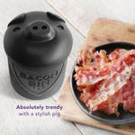 Talisman Designs Bacon Bin Silicone Grease Container with Strainer, 1 cup, Black
