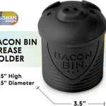 Talisman Designs Bacon Bin Silicone Grease Container with Strainer, 1 cup, Black