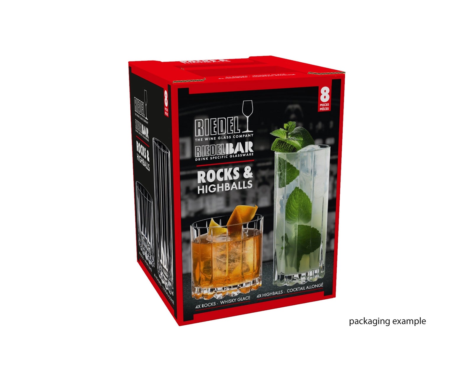 Riedel 8 Piece Bar Glassware Set, 4 Rocks and 4 Highball