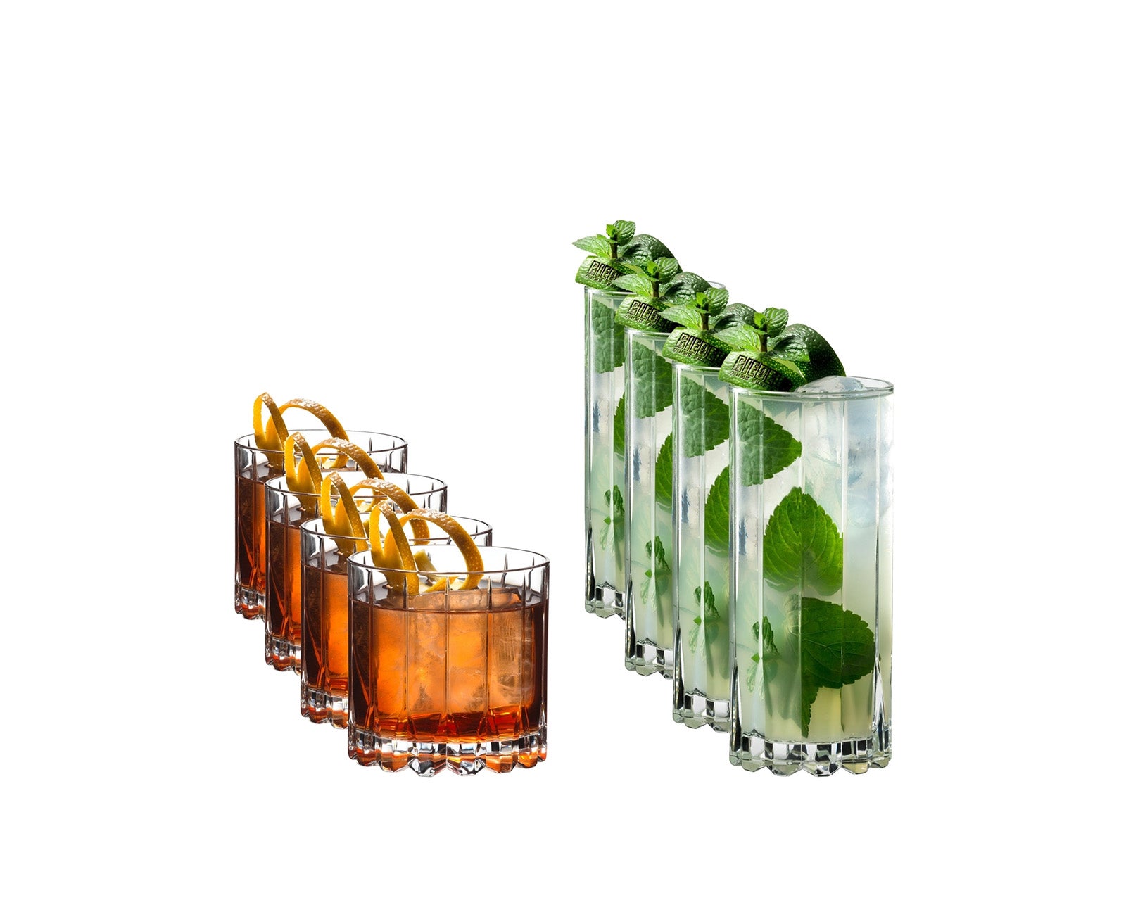 Riedel 8 Piece Bar Glassware Set, 4 Rocks and 4 Highball