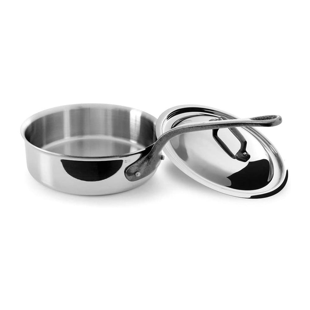 Mauviel M'Cook Ci Stainless Steel Saute Pan With Lid, 7.8 Inch