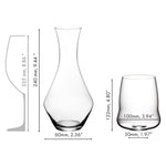 Riedel Stemless Wings Set, 4 Cabernet glasses & 1 Merlot Decanter