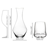 Riedel Stemless Wings Set, 4 Cabernet glasses & 1 Merlot Decanter