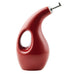 Rachael Ray Glazed Ceramic EVOO Olive Oil Bottle Dispenser with Spout, Classic Red