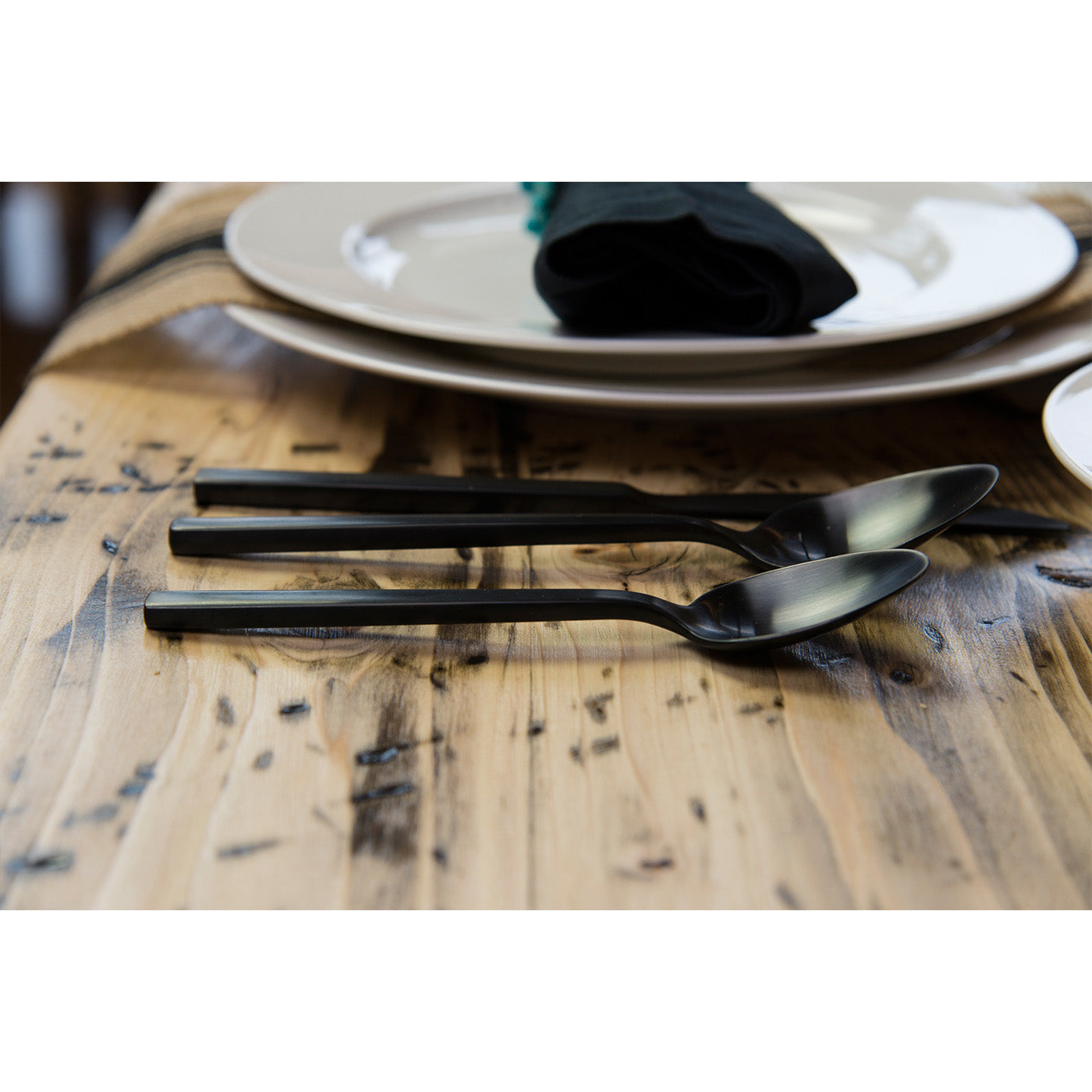 Fortessa Arezzo Brushed Black 18/10 Stainless Flatware Set