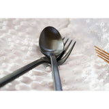 Fortessa Arezzo Brushed Black 18/10 Stainless Flatware Set, 20-Piece
