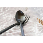 Fortessa Arezzo Brushed Black 18/10 Stainless Flatware Set, 5-Piece