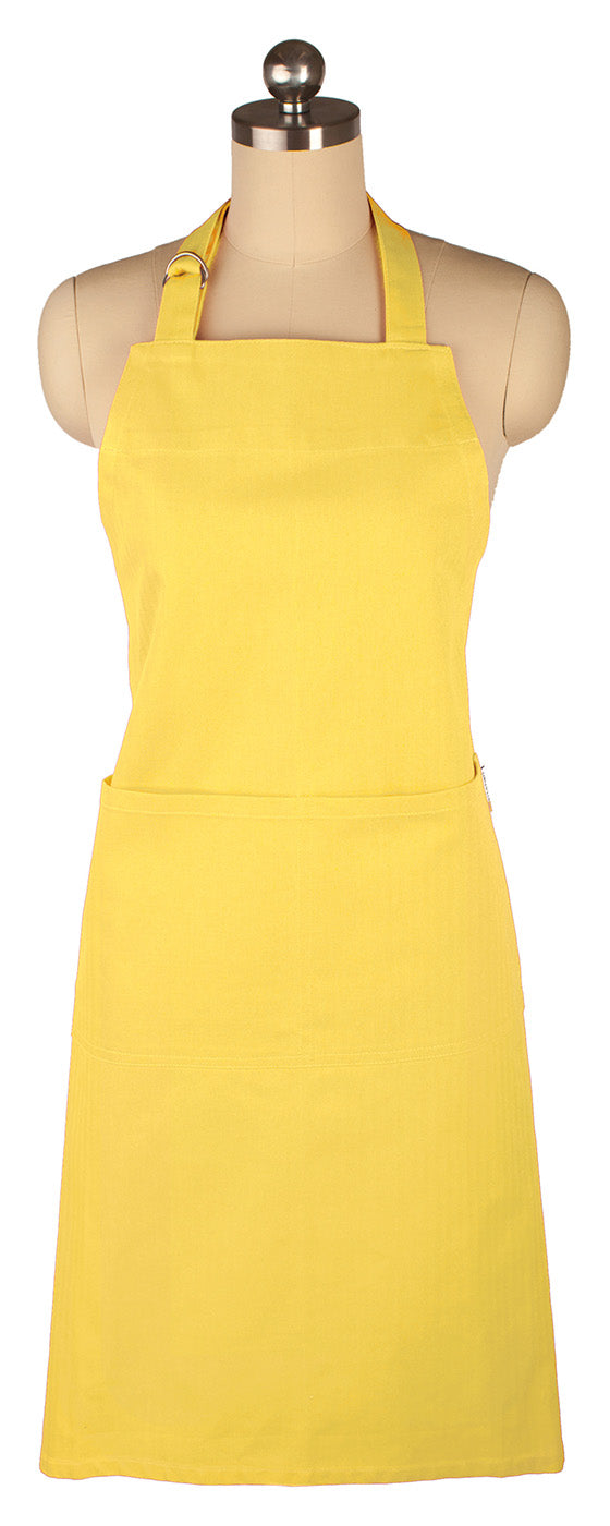 MU Kitchen Adjustable Cotton Herringbone Weave Apron, 35-Inches, Chiffon