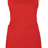 MU Kitchen Adjustable Cotton Herringbone Weave Apron, 35-Inches, Crimson