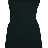 MU Kitchen Adjustable Cotton Herringbone Weave Apron, 35-Inches, Onyx