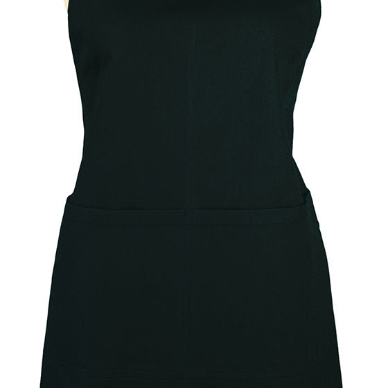 MU Kitchen Adjustable Cotton Herringbone Weave Apron, 35-Inches, Onyx