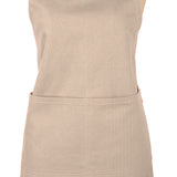 MU Kitchen Adjustable Cotton Herringbone Weave Apron, 35-Inches, Flax