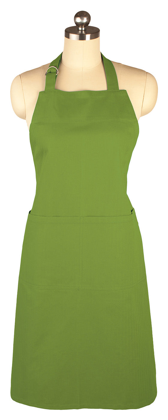 MU Kitchen Adjustable Cotton Herringbone Weave Apron, 35-Inches, Cactus