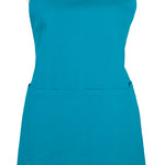 MU Kitchen Adjustable Cotton Herringbone Weave Apron, 35-Inches, Aquamarine