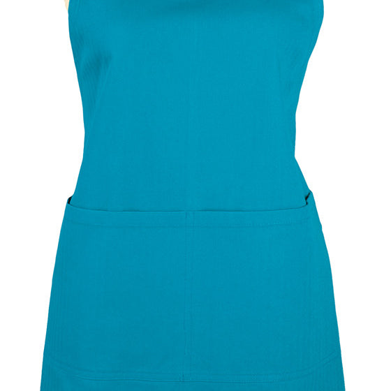 MU Kitchen Adjustable Cotton Herringbone Weave Apron, 35-Inches, Aquamarine