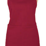 MU Kitchen Adjustable Cotton Herringbone Weave Apron, 35-Inches, Cabernet