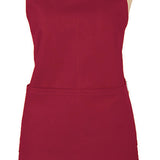 MU Kitchen Adjustable Cotton Herringbone Weave Apron, 35-Inches, Cabernet