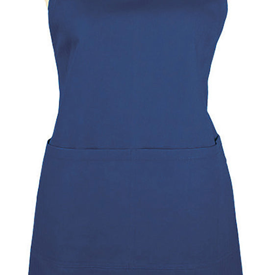 MU Kitchen Adjustable Cotton Herringbone Weave Apron, 35-Inches, Ink Blue