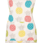 MU Kitchen Adjustable Cotton Designer Apron, 35-Inches, Pineapple Medley