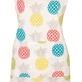 MU Kitchen Adjustable Cotton Designer Apron, 35-Inches, Pineapple Medley