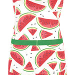 MU Kitchen Adjustable Cotton Designer Apron, 35-Inches, Watermelon