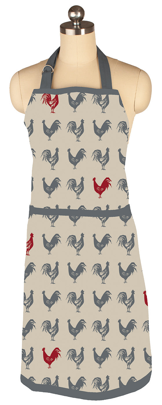 MU Kitchen Adjustable Cotton Designer Apron, 35-Inches, Hen House