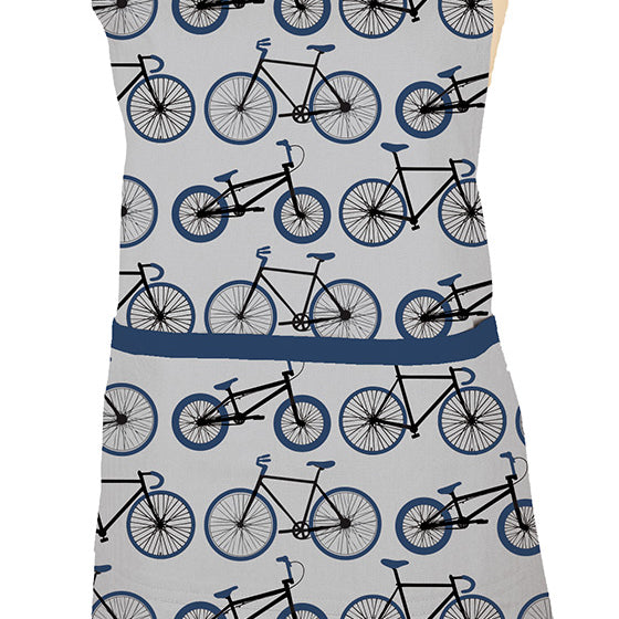 MU Kitchen Adjustable Cotton Designer Apron, 35-Inches, Biking