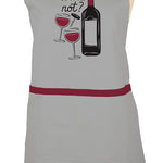 MU Kitchen Adjustable Cotton Designer Apron, 35-Inches, Wine Not