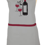 MU Kitchen Adjustable Cotton Designer Apron, 35-Inches, Wine Not