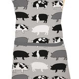 MU Kitchen Adjustable Cotton Designer Apron, 35-Inches, Pigs