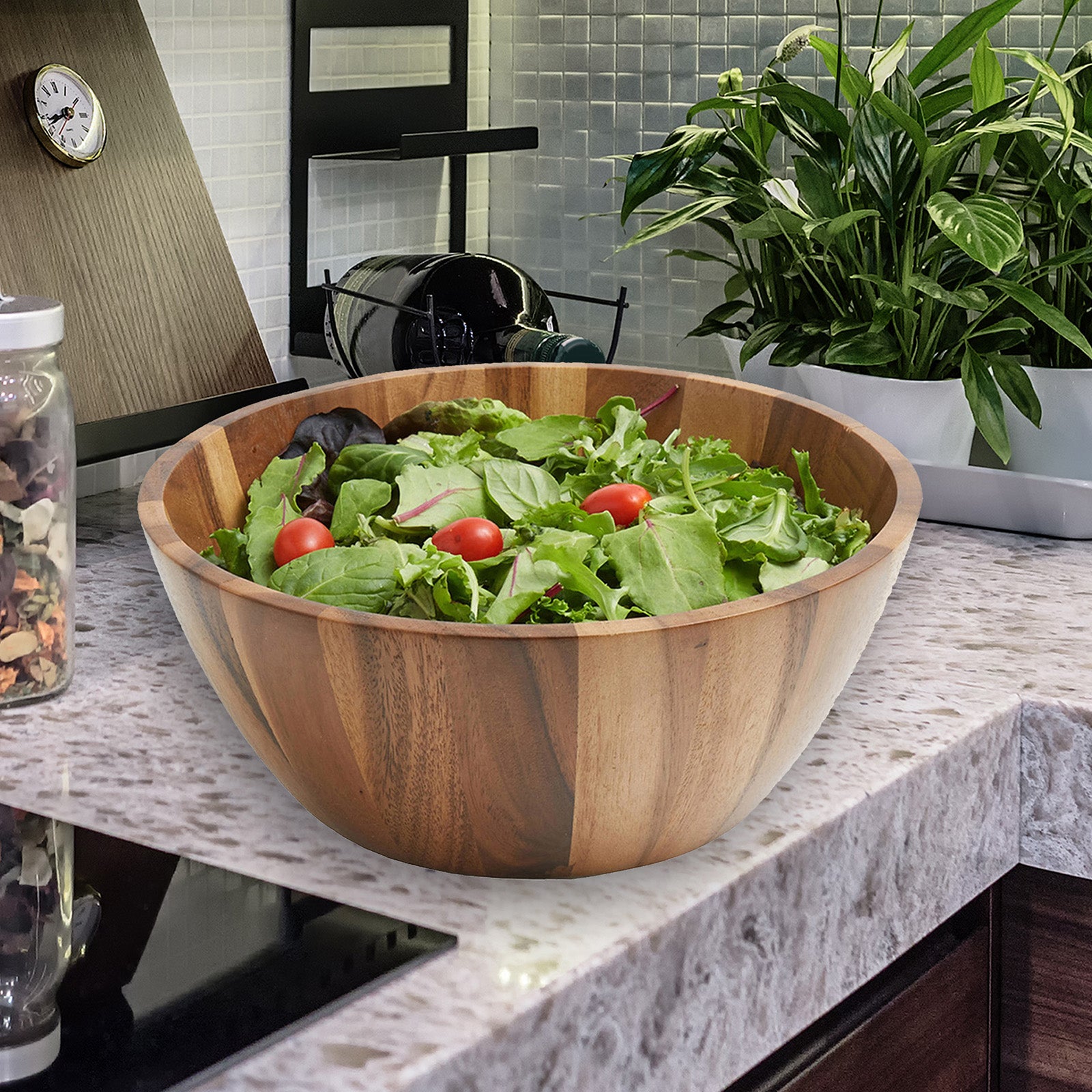 Frieling Acacia Wood Tulip Bowl, Large 5-Inch x 12-Inch Diameter