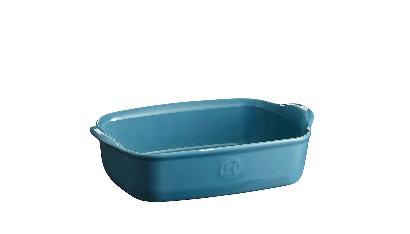 Emile Henry Individual Rectangle Baking Dish Ultime, 8.75" X 5.5", Mediterranean Blue