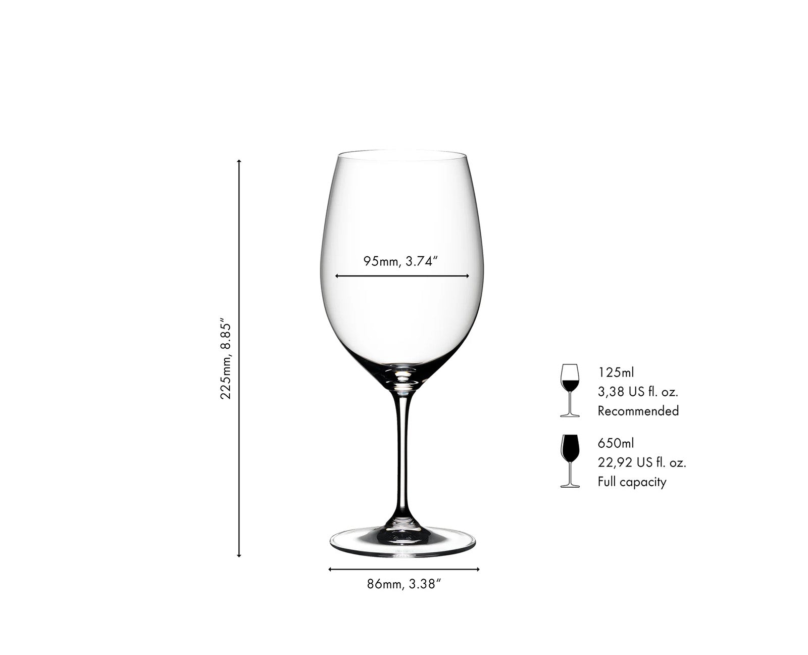 Riedel Vinum Cabernet Sauvignon/Merlot 2 Piece Wine Glass Set with Polishing Cloth