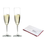 Riedel Vinum Champagne Flute 2 Piece Glass Set with Polishing Cloth