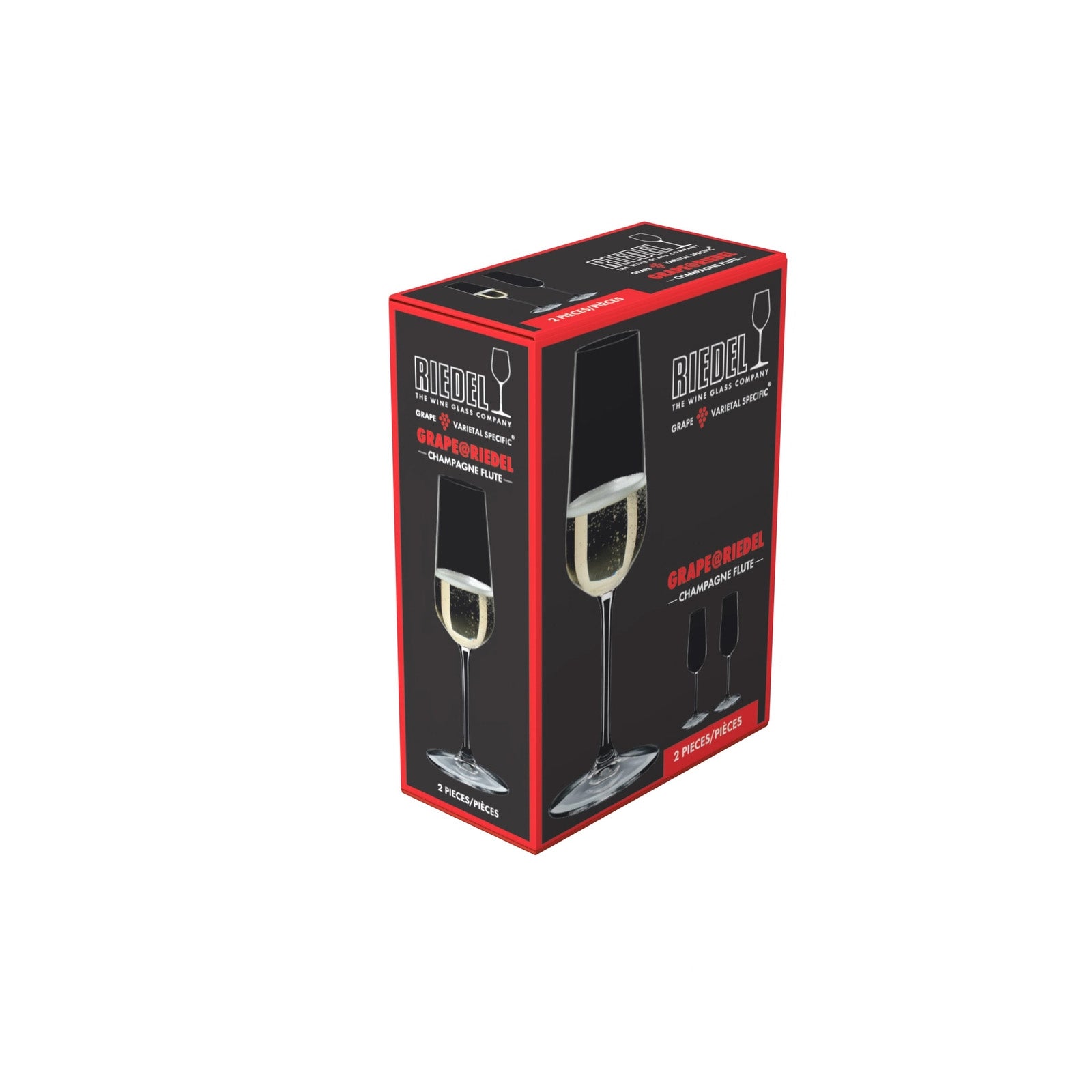 Grape@Riedel Champagne Flute Wine Glass, Set of 2, 8 ounce